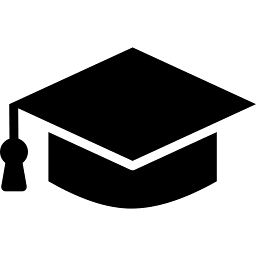 Minimalist black and white icon of a graduation cap representing verified classroom-ready international teacher candidates.